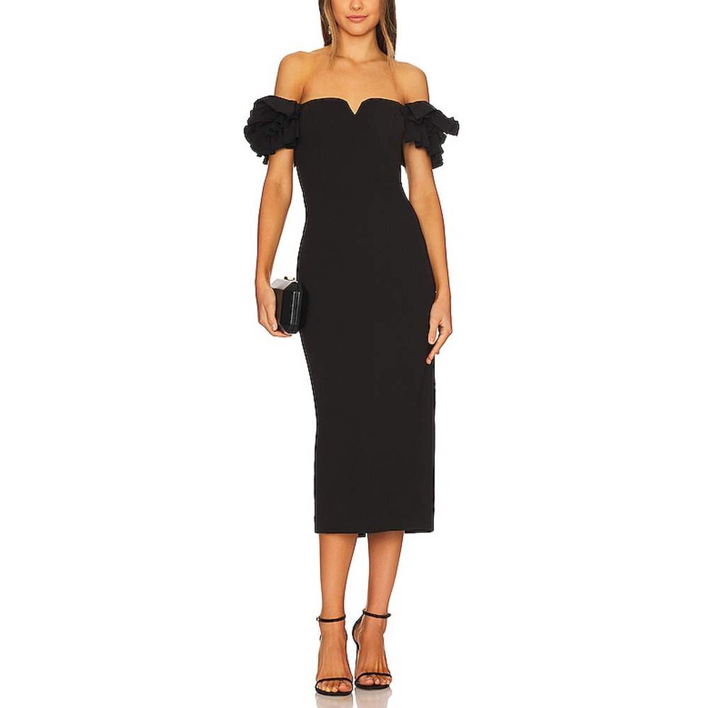 Elliatt 'Creole' Black Off Shoulder Dress Size L